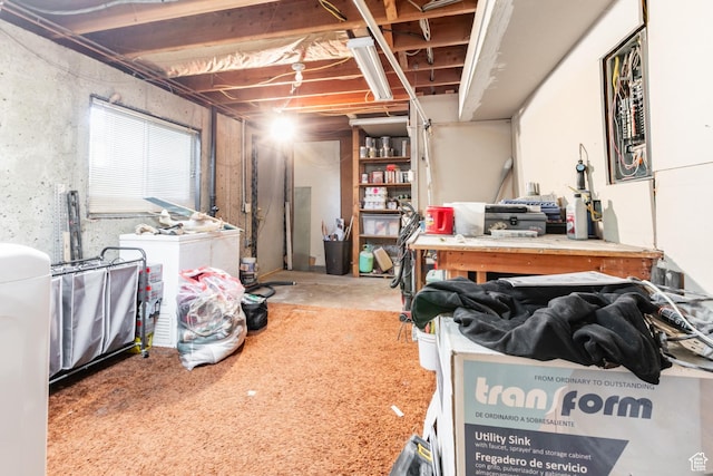 1844 Sorrento Dr, Woods Cross, UT 84087 - basement featuring a workshop area