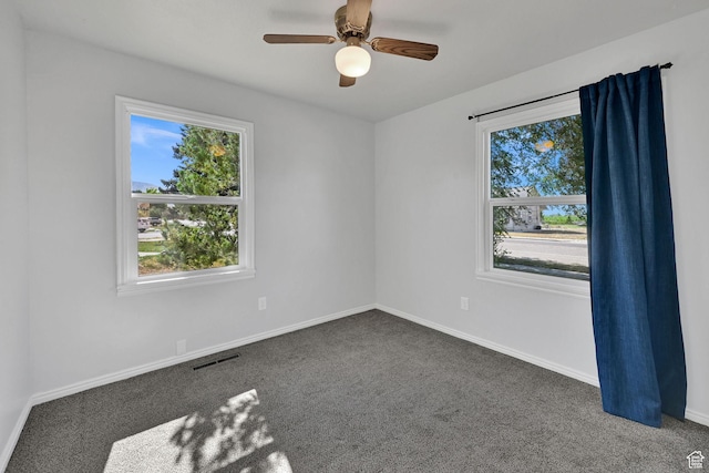363 E Factory St, Garland, UT 84312 - unfurnished room with healthy amount of natural light, carpet flooring, and a ceiling fan