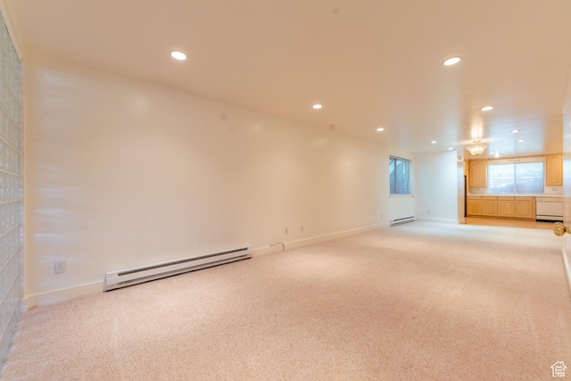 571 E Golden Pheasant Dr, Draper, UT 84020 - spare room featuring a baseboard heating unit, recessed lighting, and light colored carpet