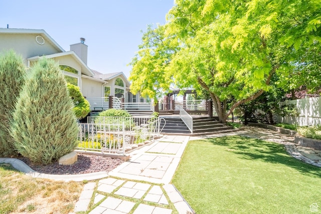 571 E Golden Pheasant Dr, Draper, UT 84020 - view of yard featuring a deck