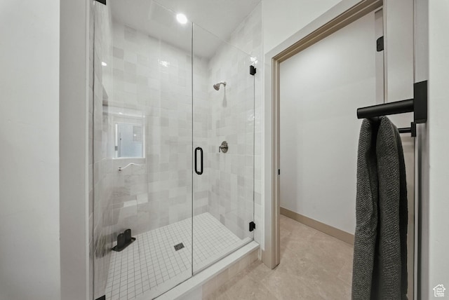 2009 E Beverly Dr S, Holladay, UT 84117 - bathroom featuring a stall shower and tile patterned floors