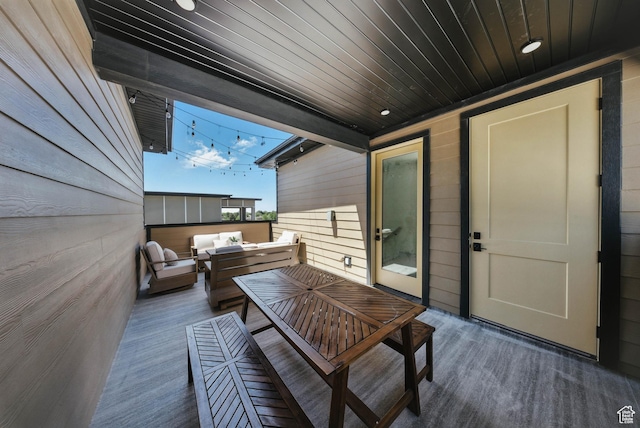 2009 E Beverly Dr S, Holladay, UT 84117 - wooden deck with outdoor dining space and outdoor lounge area
