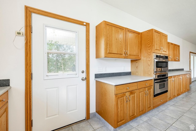 3787 E 1200 S, Heber City, UT 84032 - kitchen with double oven, light tile patterned floors, and light countertops