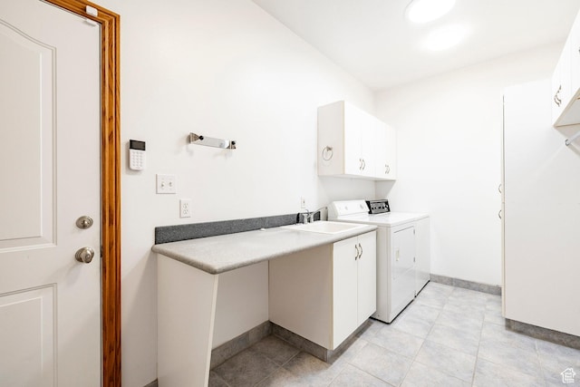 3787 E 1200 S, Heber City, UT 84032 - laundry room with cabinet space, separate washer and dryer, and light tile patterned floors