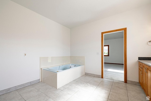 3787 E 1200 S, Heber City, UT 84032 - full bath with vanity, a garden tub, and tile patterned flooring