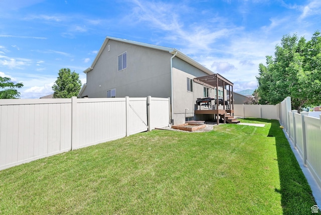 874 W Steeple Chase Dr, Kaysville, UT 84037 - fenced backyard featuring a wooden deck