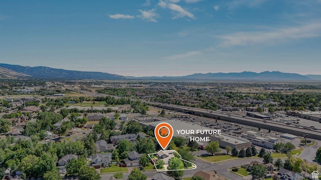 823 Creek Ln, Farmington, UT 84025 - aerial view of property's location featuring a mountain backdrop and property parcel outlined