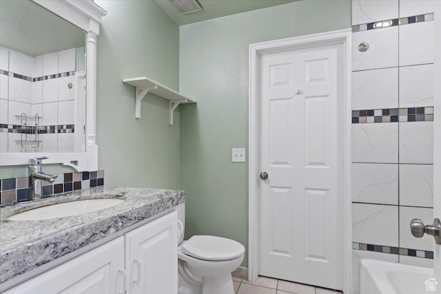 3221 W 6920 S, West Jordan, UT 84084 - bathroom featuring vanity, tile patterned flooring, and washtub / shower combination