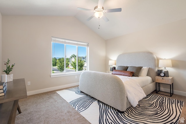 7873 S Farm House Ln E, Midvale, UT 84047 - bedroom with carpet floors, vaulted ceiling, and ceiling fan