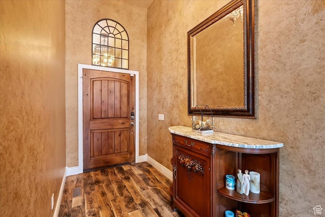 3695 S 3525 W, West Haven, UT 84401 - foyer entrance featuring dark wood finished floors and baseboards