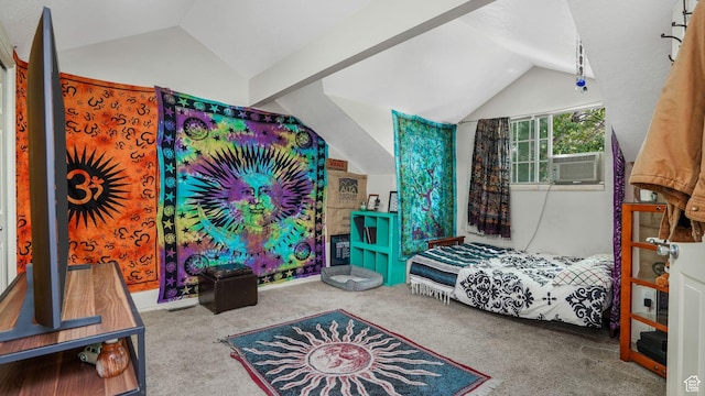 1248 E Freshman Cir, Millcreek, UT 84117 - living room featuring lofted ceiling, carpet, and cooling unit