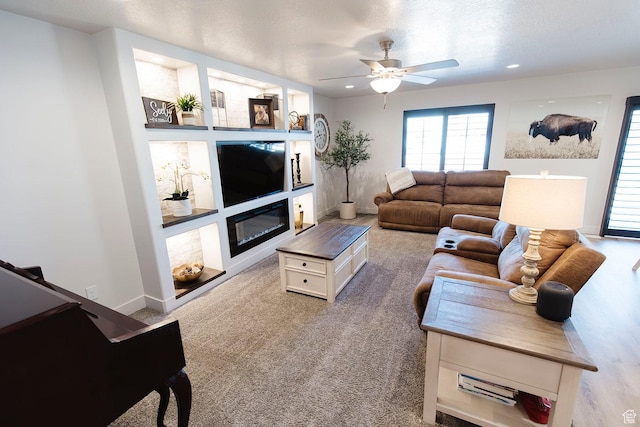 926 N 165 W, Nephi, UT 84648 - living area featuring ceiling fan, a textured ceiling, and recessed lighting