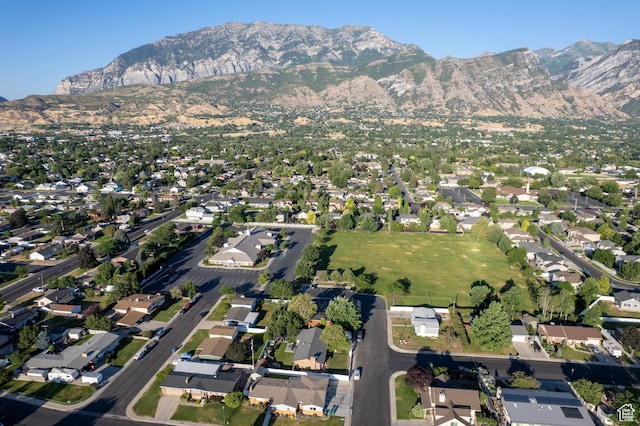 663 E 485 S, Orem, UT 84097 - aerial overview of property's location featuring a mountain backdrop and nearby suburban area