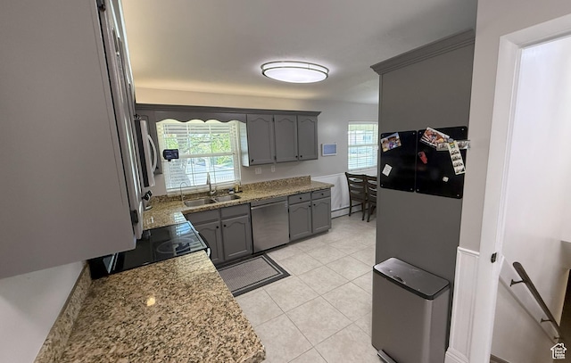 663 E 485 S, Orem, UT 84097 - kitchen with stainless steel dishwasher, gray cabinetry, and healthy amount of natural light