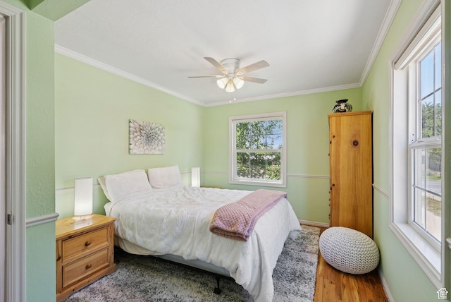 145 S 300 E, Kaysville, UT 84037 - bedroom featuring ornamental molding, wood finished floors, and ceiling fan