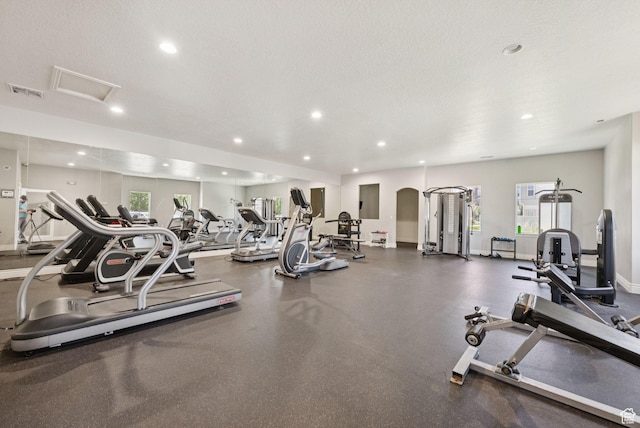 8229 S Resaca Dr Unit D11, Sandy, UT 84070 - gym with plenty of natural light and recessed lighting