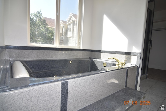 107 W High Sierra Dr, Elk Ridge, UT 84651 - bathroom with tile patterned floors and a jetted tub