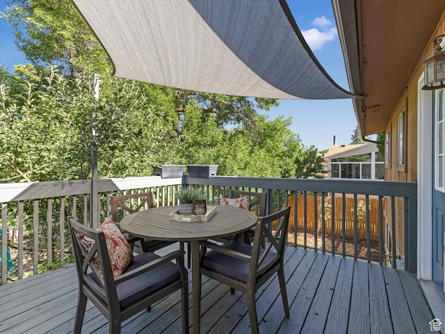 9457 S Poppy Ln, Sandy, UT 84094 - wooden terrace with outdoor dining area