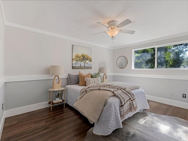 9457 S Poppy Ln, Sandy, UT 84094 - bedroom featuring wood finished floors, a ceiling fan, and crown molding
