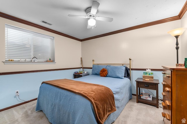 3558 S Chippewa Rd, West Valley City, UT 84120 - bedroom with carpet floors, a ceiling fan, and ornamental molding