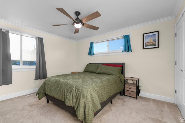 3558 S Chippewa Rd, West Valley City, UT 84120 - carpeted bedroom featuring crown molding and ceiling fan