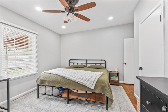 555 E 400 N, Springville, UT 84663 - bedroom featuring wood finished floors, recessed lighting, and a ceiling fan