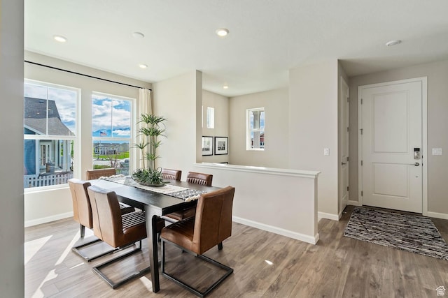 6181 W Franciscotti Dr Unit 521, South Jordan, UT 84009 - dining room featuring wood finished floors and recessed lighting