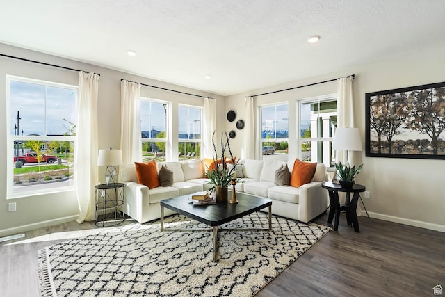 6181 W Franciscotti Dr Unit 521, South Jordan, UT 84009 - living area featuring wood finished floors and recessed lighting