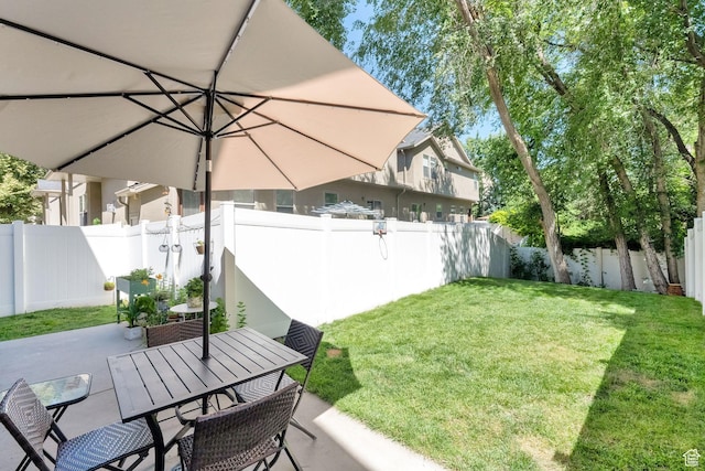 861 E Red Sage Ln, Murray, UT 84107 - fenced backyard with a patio area and outdoor dining space