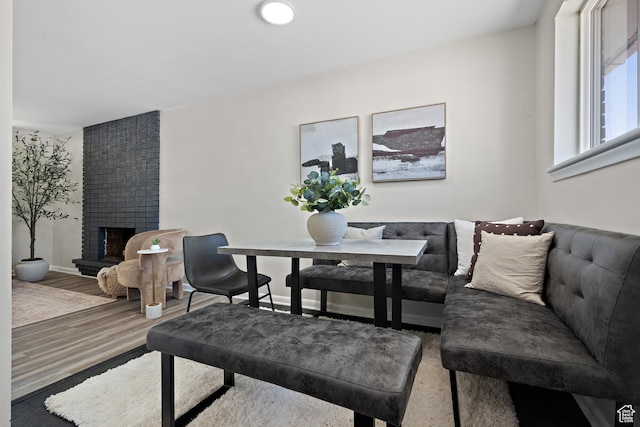 251 E 1500 S, Orem, UT 84058 - dining area featuring wood finished floors and a fireplace