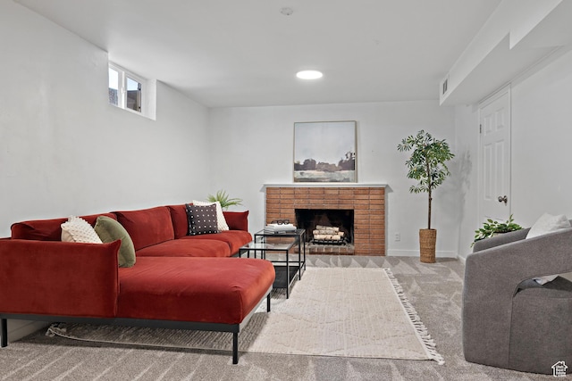 251 E 1500 S, Orem, UT 84058 - living room with carpet flooring, a fireplace, and recessed lighting