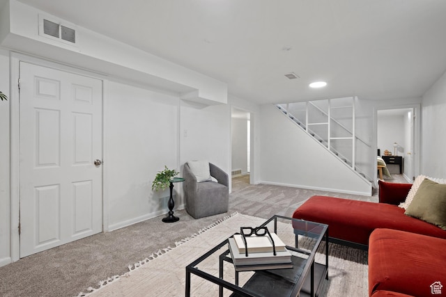251 E 1500 S, Orem, UT 84058 - living area featuring stairs, carpet, and recessed lighting