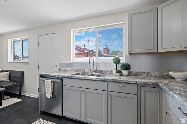 251 E 1500 S, Orem, UT 84058 - kitchen featuring dishwasher, light countertops, and gray cabinets