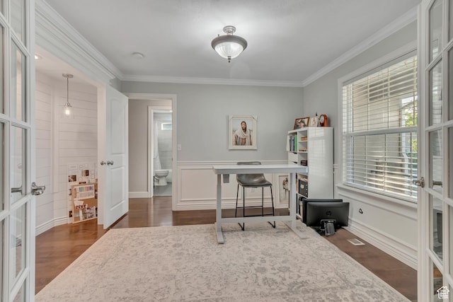 10768 N Fiddlesticks Lot 30, Cedar Hills, UT 84062 - office space featuring french doors, wood finished floors, and crown molding