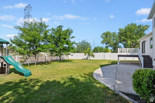 1184 Bridgecreek Ln, Layton, UT 84041 - fenced backyard with a patio, a deck, and stairs