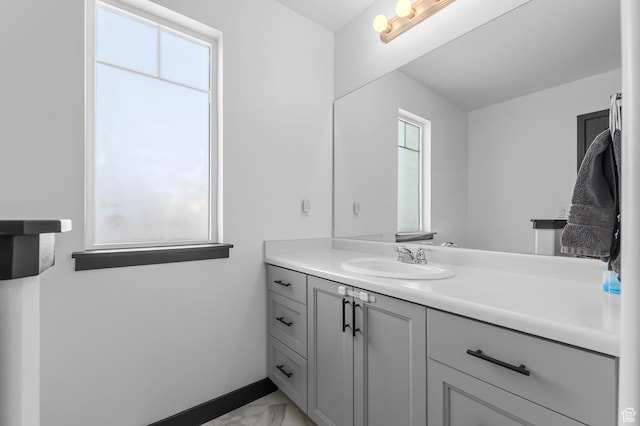 5631 W Still Well Ln S, Herriman, UT 84096 - bathroom with marble finish floors and vanity
