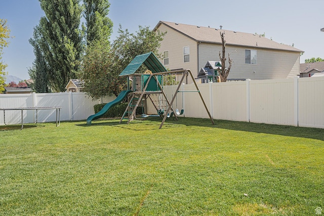 279 S 950 W, Spanish Fork, UT 84660 - fenced backyard featuring a playground