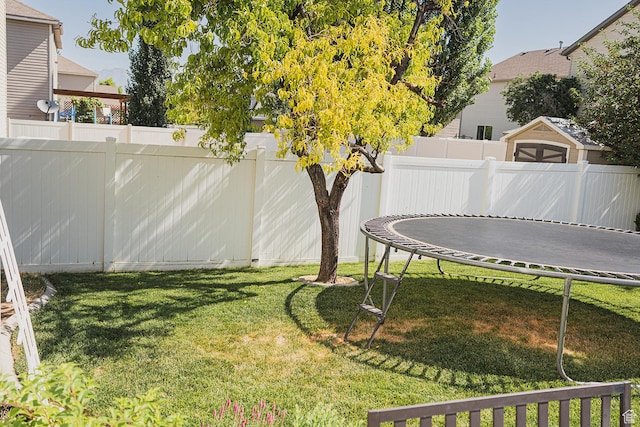 279 S 950 W, Spanish Fork, UT 84660 - fenced backyard featuring a trampoline