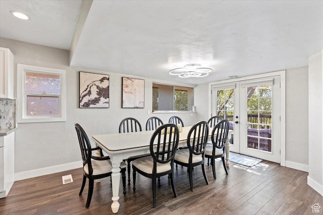 96 S 1000 W, Orem, UT 84058 - dining space featuring wood finished floors, french doors, a chandelier, and a textured wall