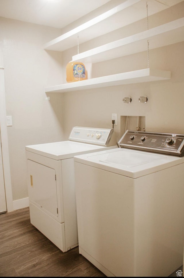 96 S 1000 W, Orem, UT 84058 - laundry room with washing machine and dryer and dark wood finished floors