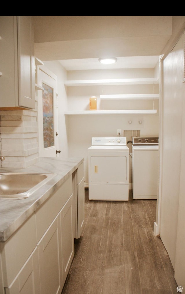96 S 1000 W, Orem, UT 84058 - laundry area featuring washer and dryer and wood finished floors