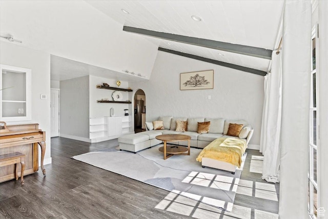 96 S 1000 W, Orem, UT 84058 - living room with arched walkways, wood finished floors, and recessed lighting