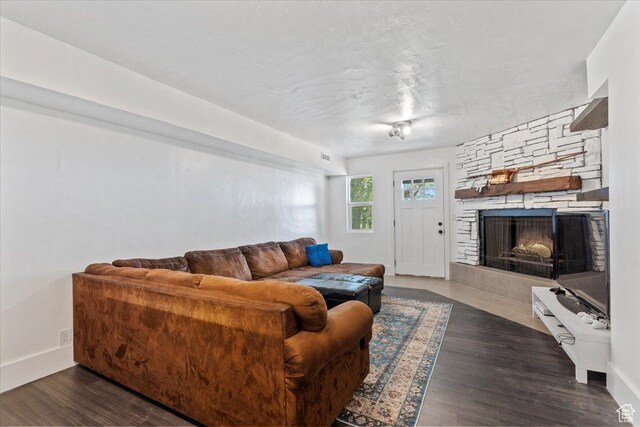 96 S 1000 W, Orem, UT 84058 - living room featuring a fireplace and wood finished floors