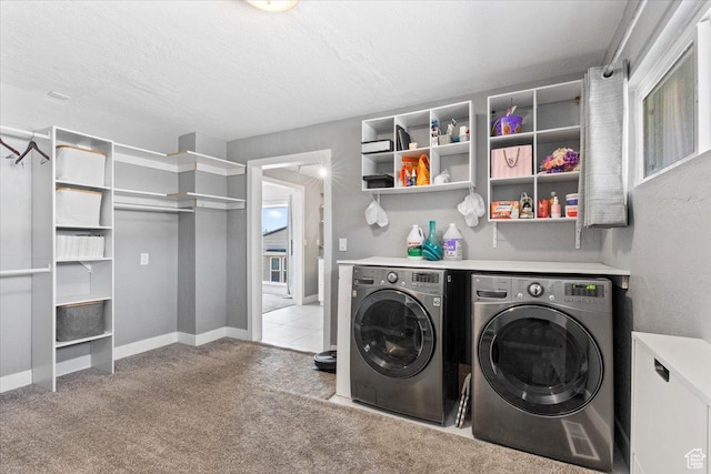 96 S 1000 W, Orem, UT 84058 - laundry room with washer and dryer, carpet flooring, and a textured ceiling