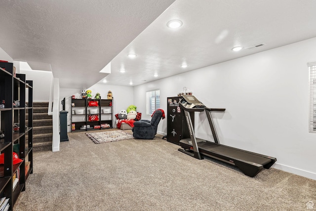 1098 S 4050 W, Syracuse, UT 84075 - exercise room featuring carpet flooring, recessed lighting, and a textured ceiling