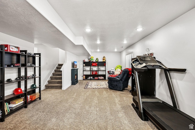 1098 S 4050 W, Syracuse, UT 84075 - exercise area with carpet, recessed lighting, and a textured ceiling