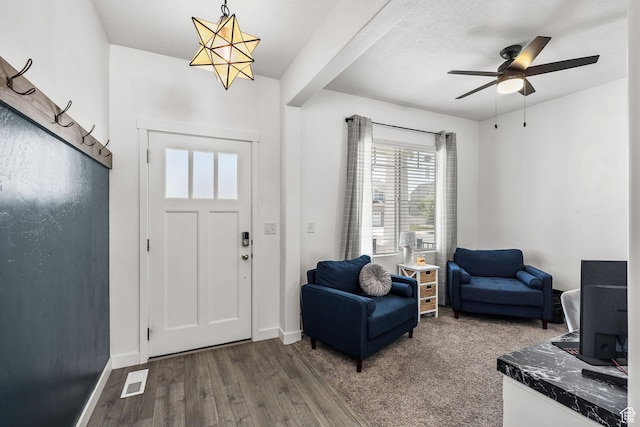 1098 S 4050 W, Syracuse, UT 84075 - entrance foyer with a ceiling fan and dark wood finished floors