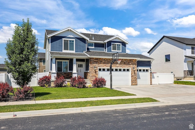 1098 S 4050 W, Syracuse, UT 84075 - craftsman inspired home with stone siding, driveway, and covered porch