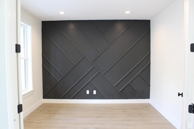 1318 S 1090 E, Salem, UT 84653 - unfurnished room featuring a decorative wall, light wood finished floors, and recessed lighting
