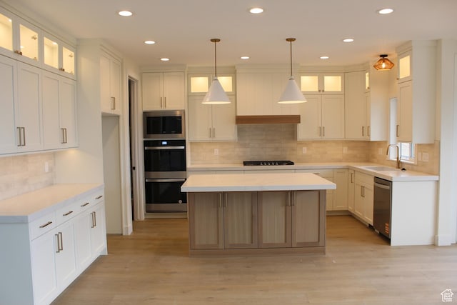 1318 S 1090 E, Salem, UT 84653 - kitchen featuring appliances with stainless steel finishes, tasteful backsplash, white cabinets, recessed lighting, and light countertops